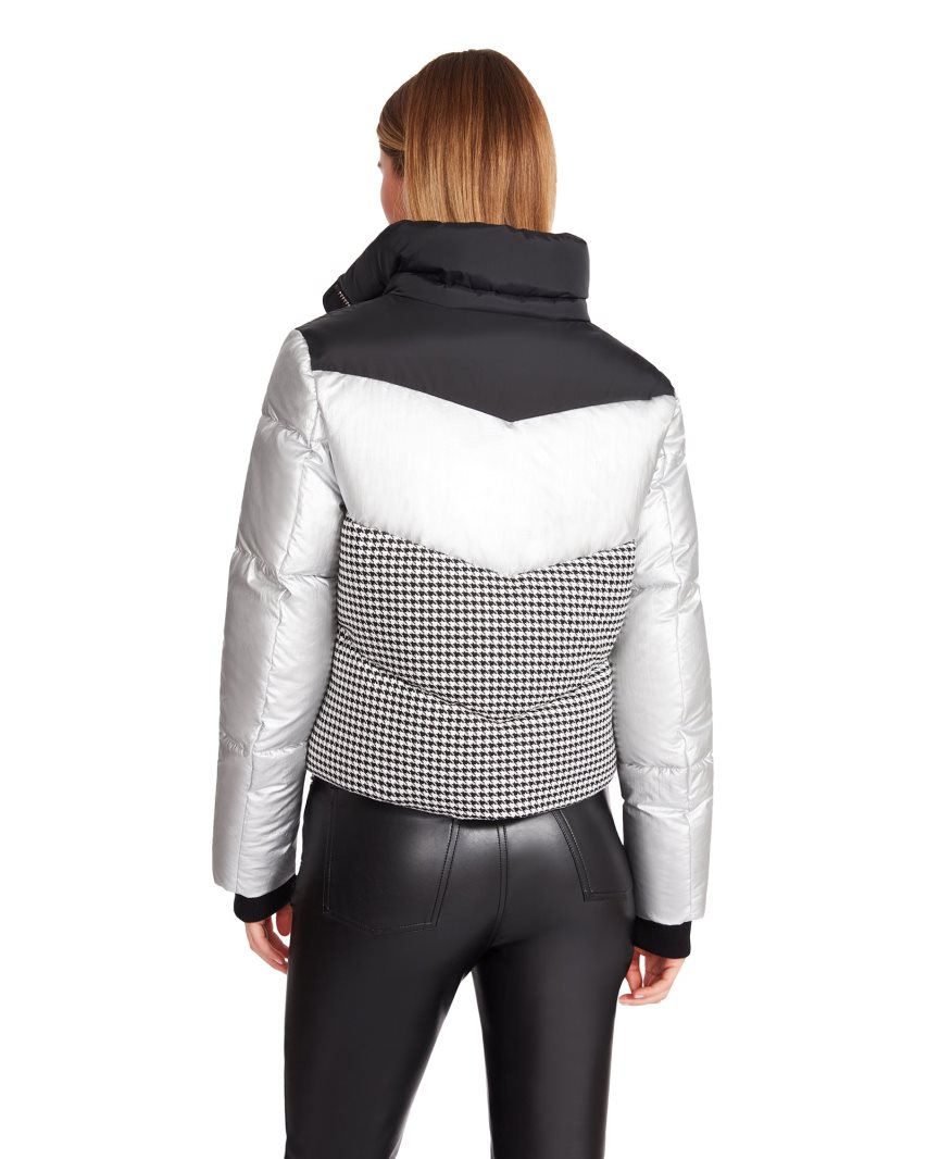 Silver / Black Steve Madden Ariana Women's Jackets | PH 3481FLX